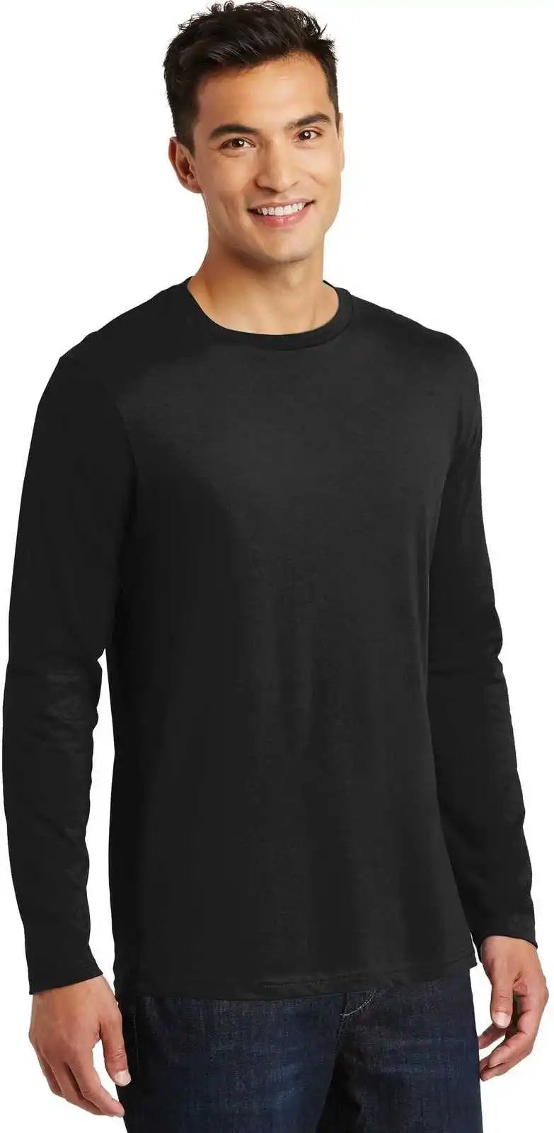 District Dt105 Perfect Weight Long Sleeve Tee Jet Black