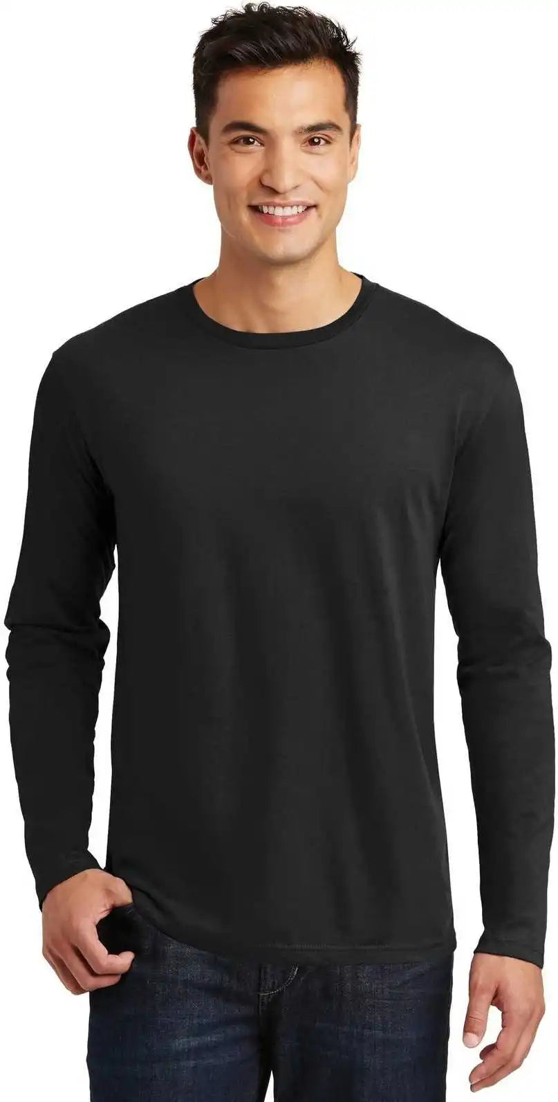 District Dt105 Perfect Weight Long Sleeve Tee Jet Black
