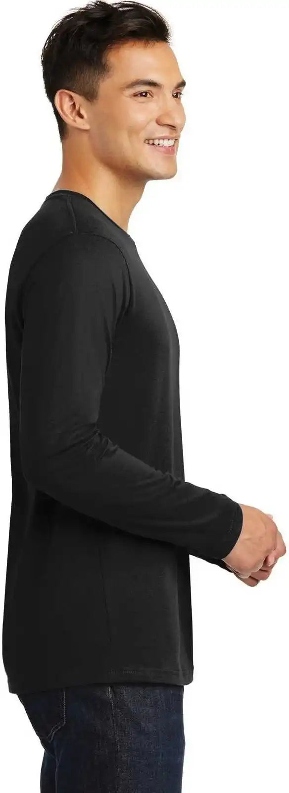 District Dt105 Perfect Weight Long Sleeve Tee Jet Black