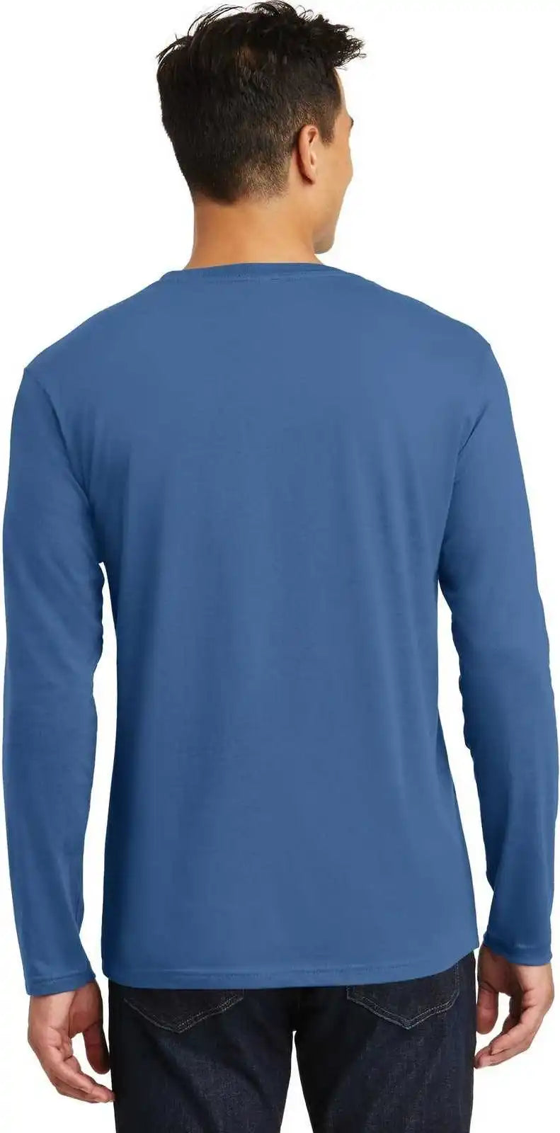 District Dt105 Perfect Weight Long Sleeve Tee - Maritime Blue