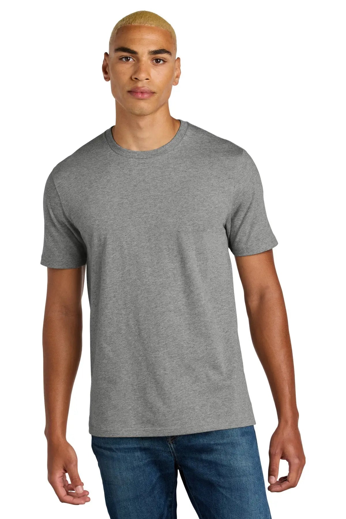 District Dt106 Perfect Weight Icon Tee - Heathered Steel - Adult Xs