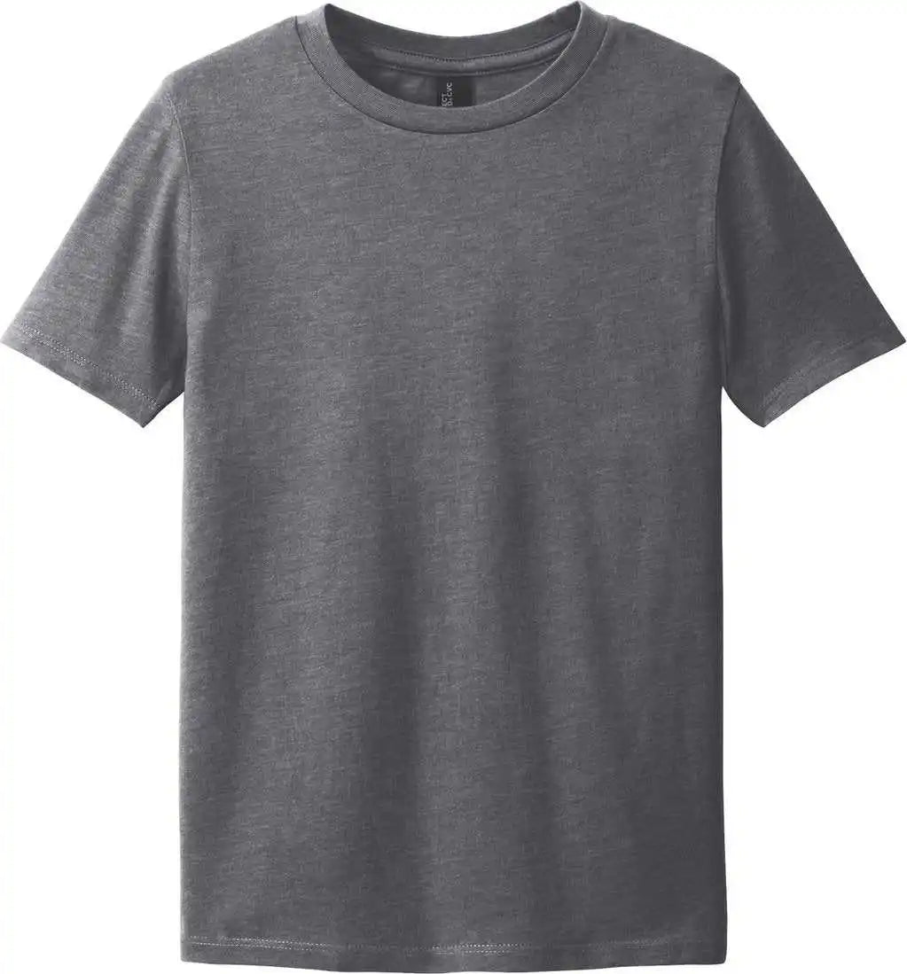 District Dt108y Youth Perfect Blend Cvc Tee Heathered Charcoal