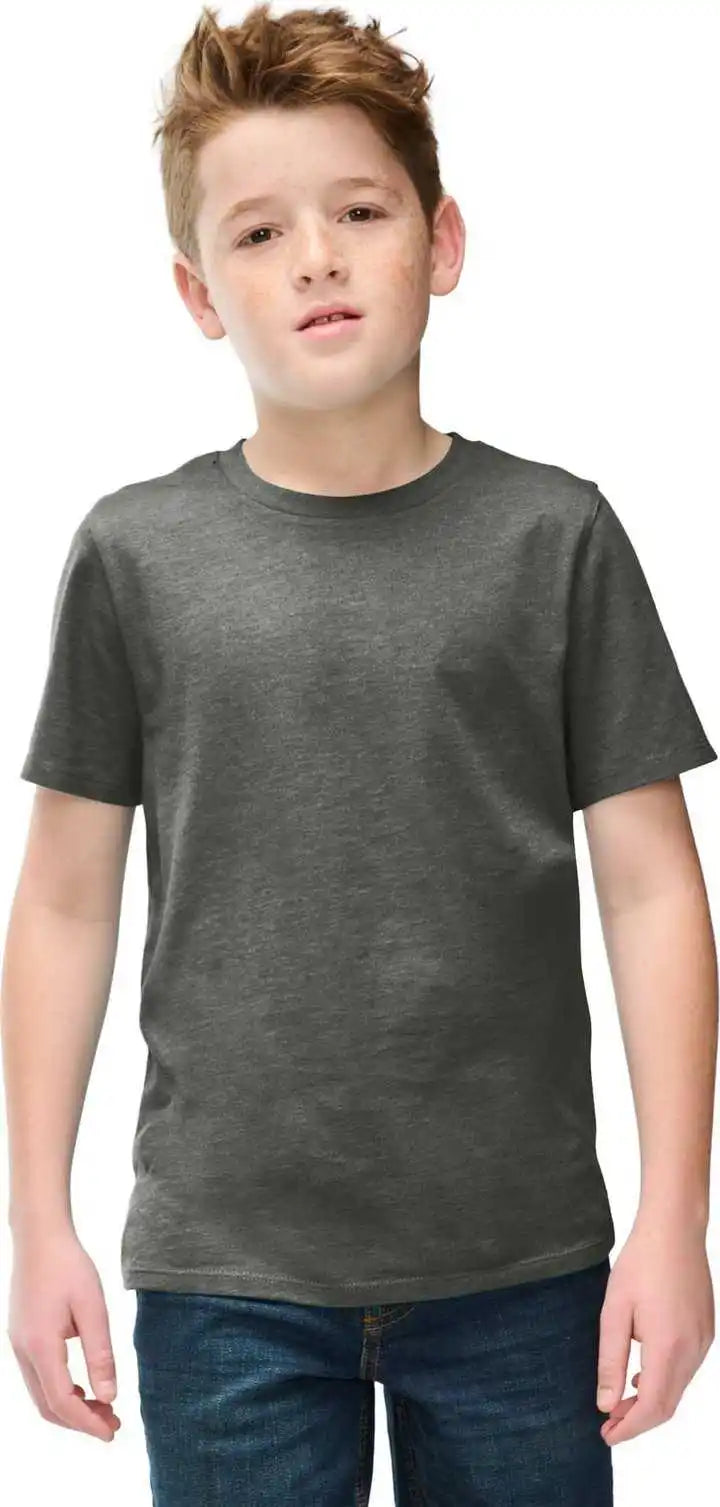 District Dt108y Youth Perfect Blend Cvc Tee Heathered Charcoal