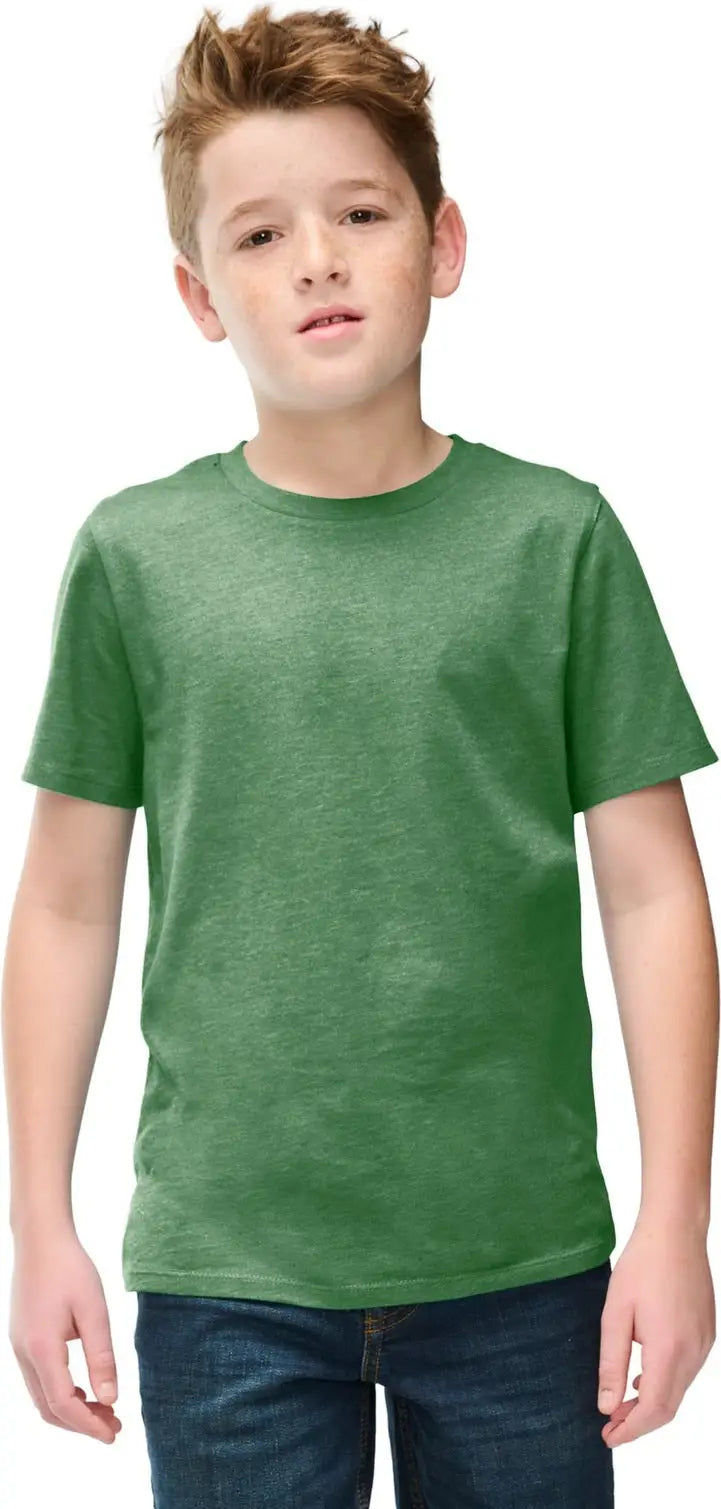 District Dt108y Youth Perfect Blend Cvc Tee - Heathered Kelly Green - Xs