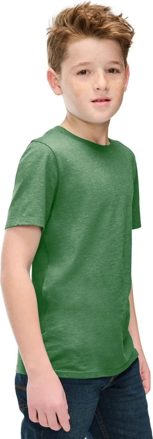 District Dt108y Youth Perfect Blend Cvc Tee - Heathered Kelly Green