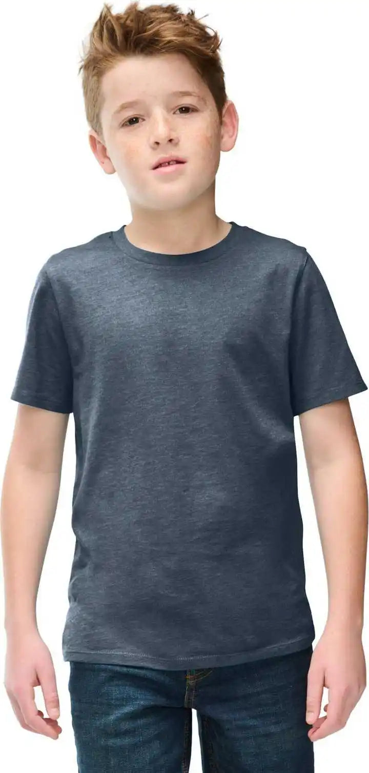 District Dt108y Youth Perfect Blend Cvc Tee Heathered Navy
