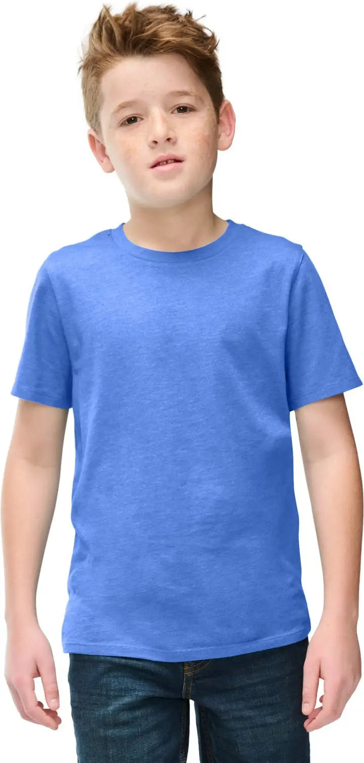 District Dt108y Youth Perfect Blend Cvc Tee - Heathered Royal