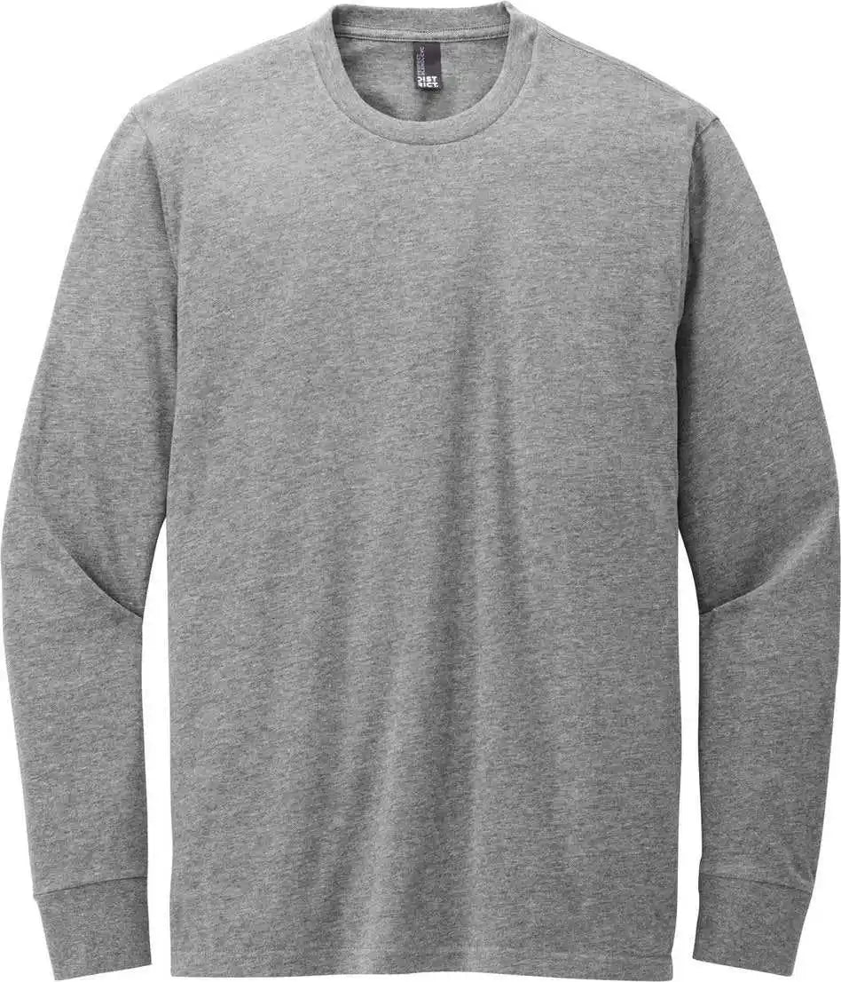 District Dt109 Perfect Blend Cvc Long Sleeve Tee Grey Frost