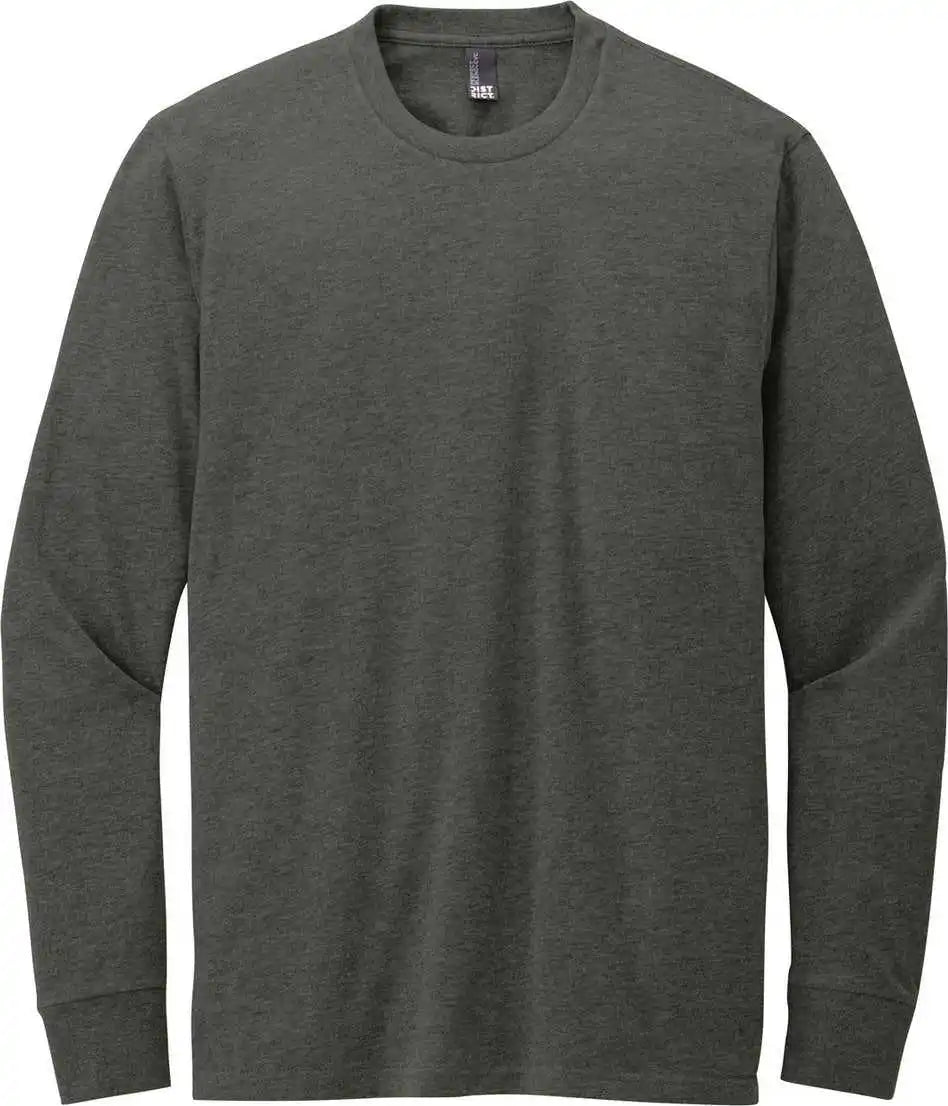 District Dt109 Perfect Blend Cvc Long Sleeve Tee - Heathered Charcoal