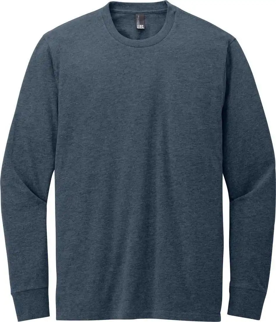 District Dt109 Perfect Blend Cvc Long Sleeve Tee - Heathered Navy