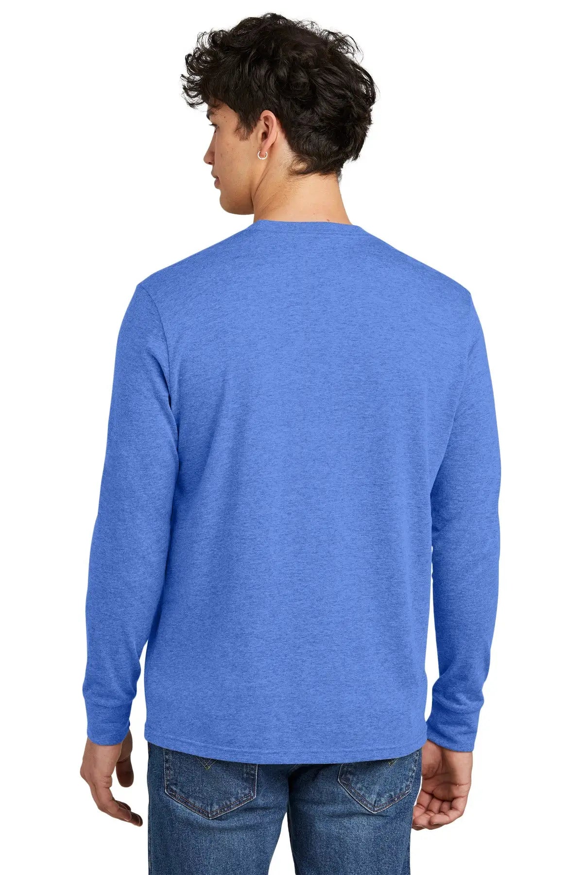 District Dt109 Perfect Blend Cvc Long Sleeve Tee - Heathered Royal
