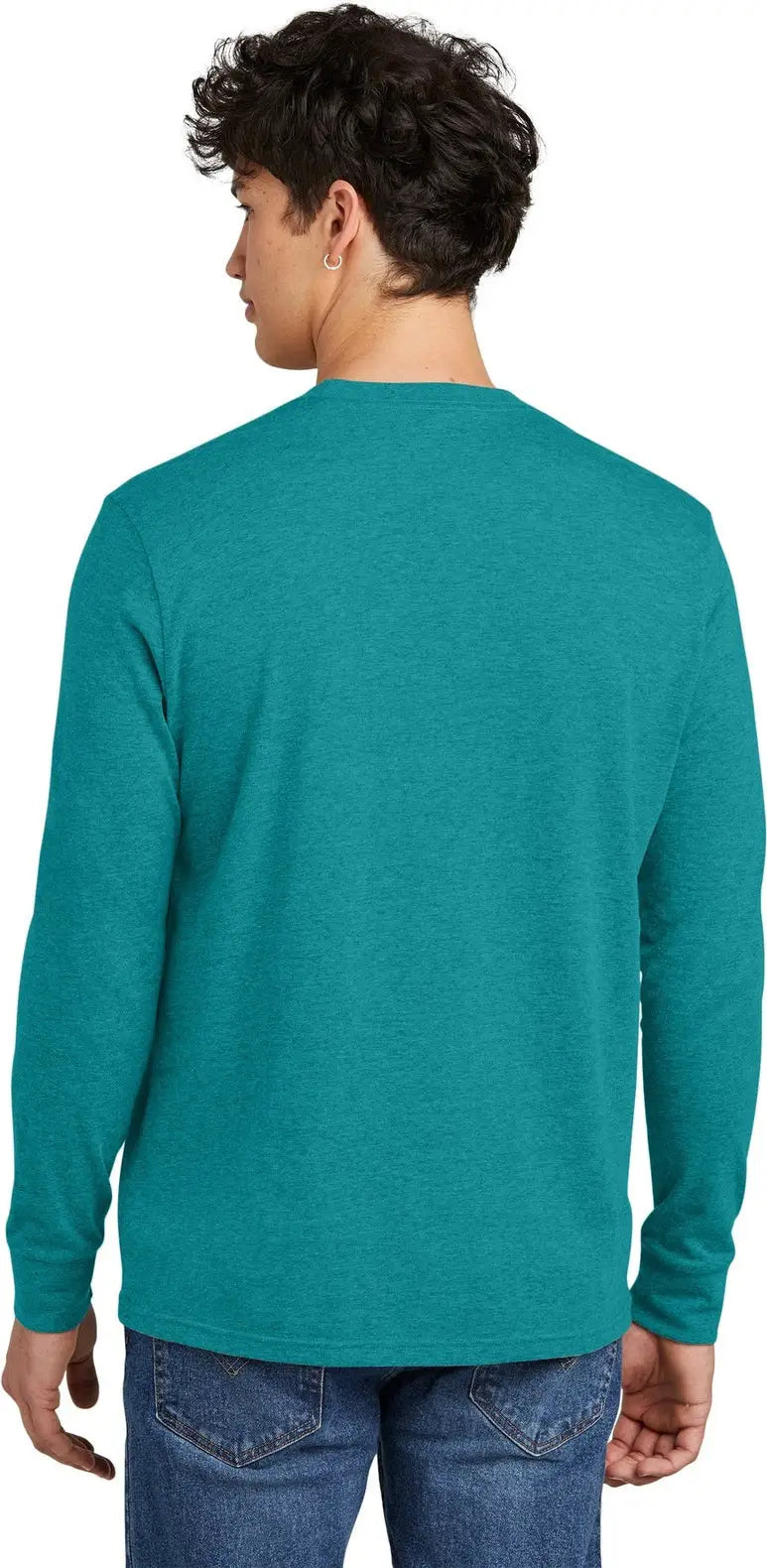 District Dt109 Perfect Blend Cvc Long Sleeve Tee - Heathered Teal