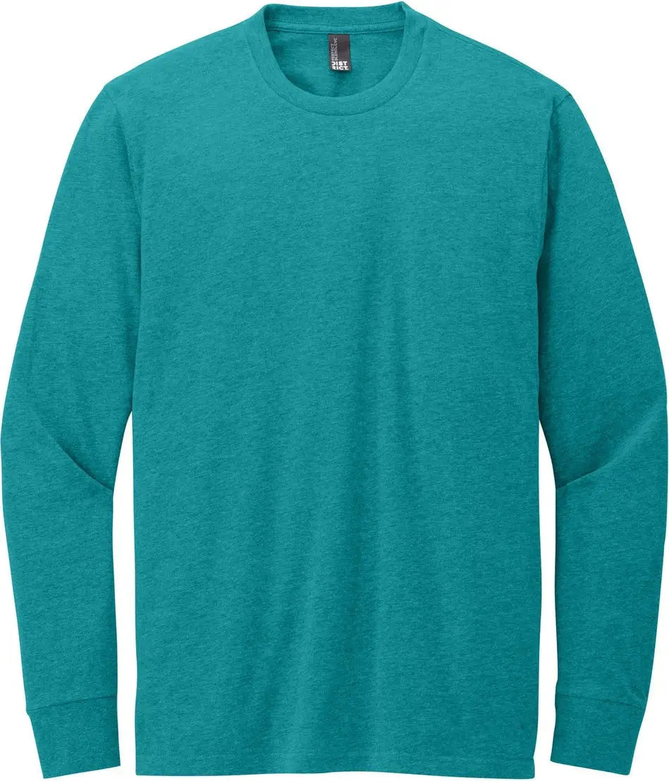 District Dt109 Perfect Blend Cvc Long Sleeve Tee - Heathered Teal
