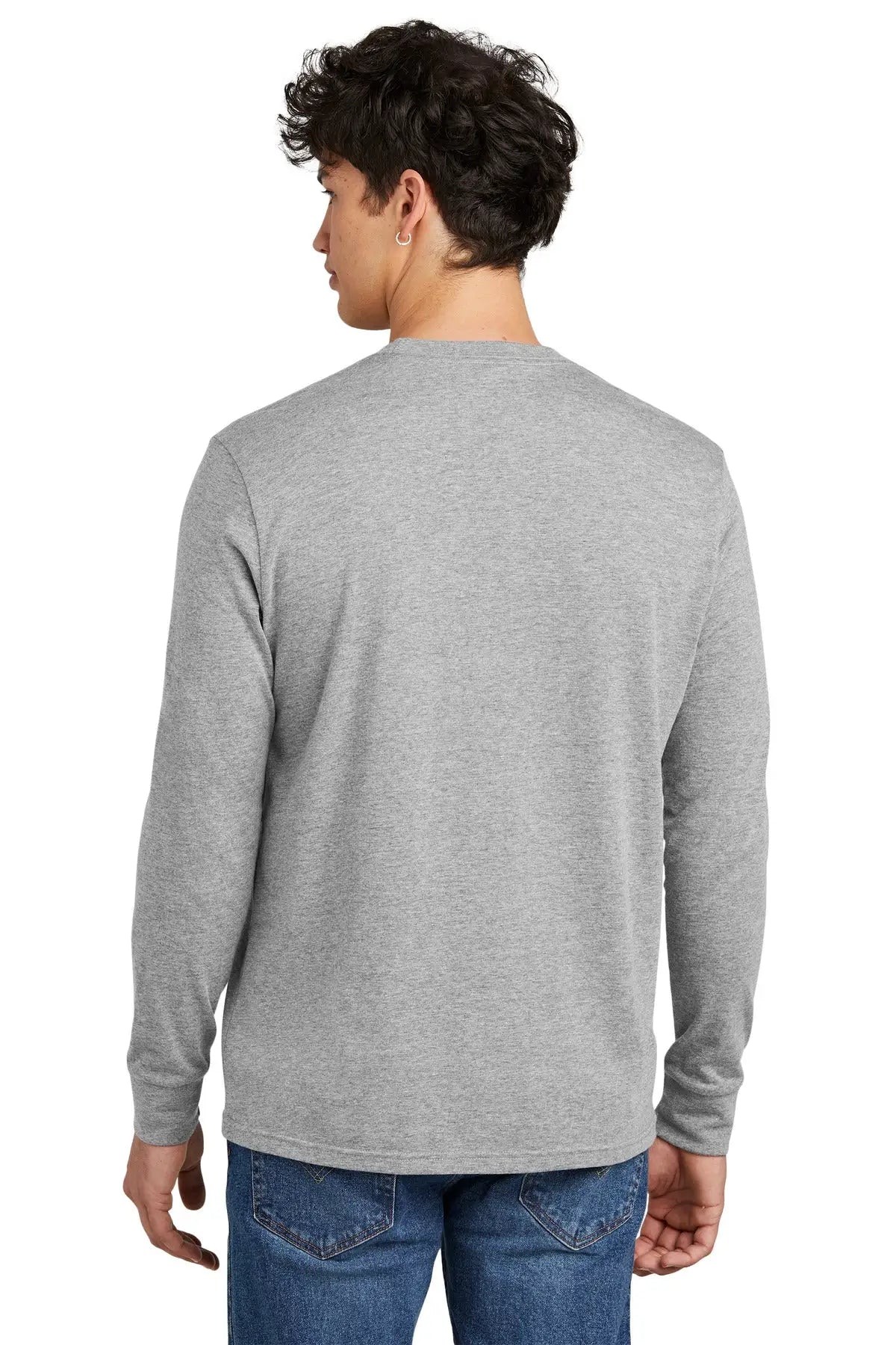 District Dt109 Perfect Blend Cvc Long Sleeve Tee - Light Heather Gray