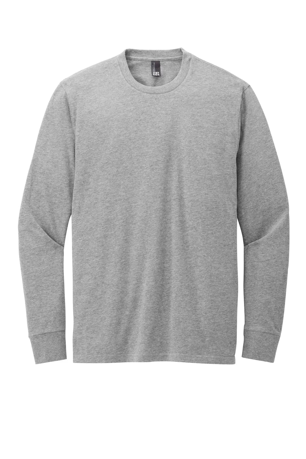 District Dt109 Perfect Blend Cvc Long Sleeve Tee - Light Heather Gray