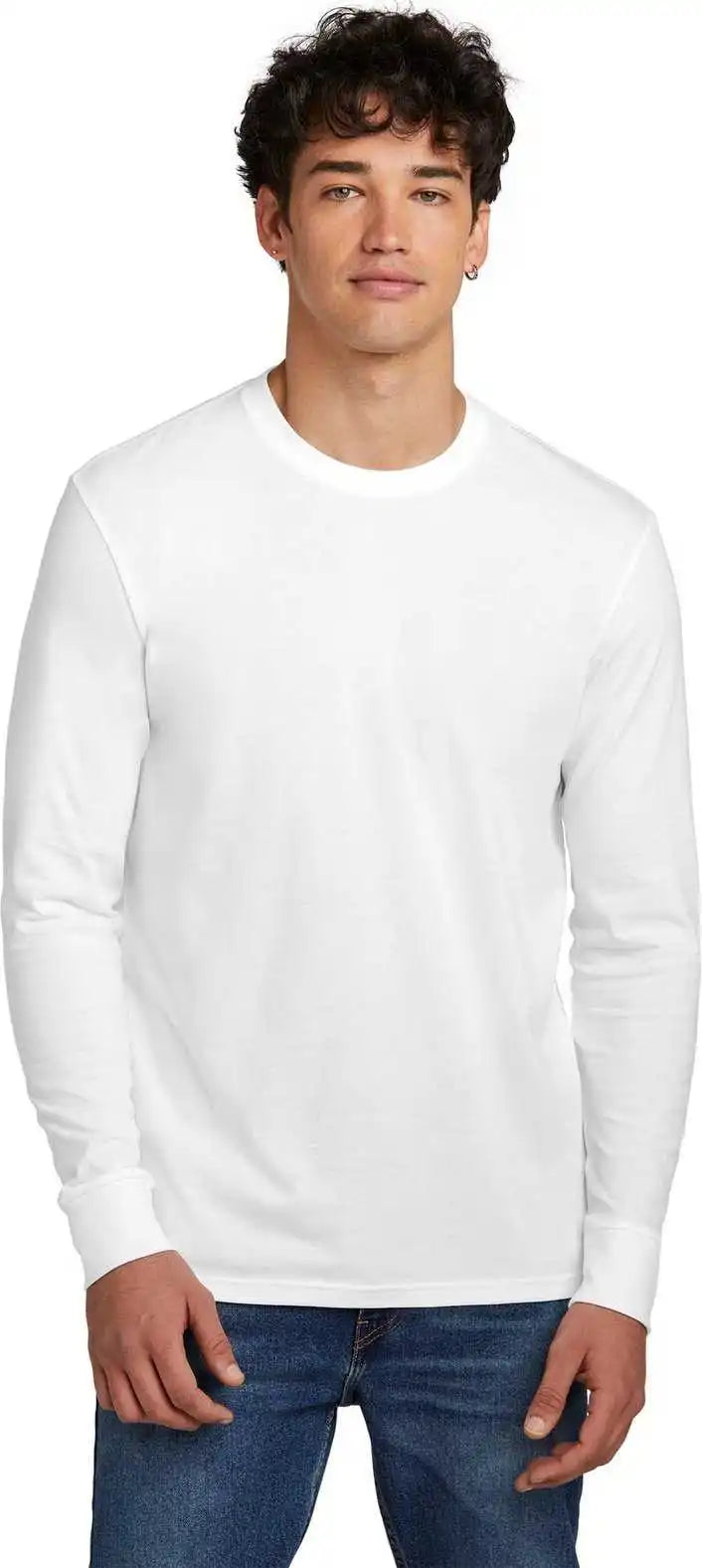 District Dt109 Perfect Blend Cvc Long Sleeve Tee - White