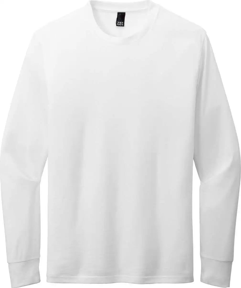 District Dt109 Perfect Blend Cvc Long Sleeve Tee White