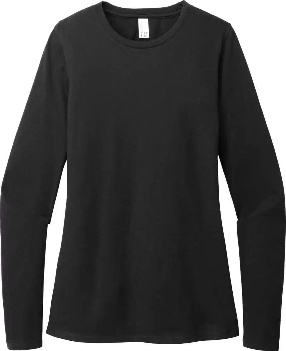 District Dt110 Women’s Perfect Blend Cvc Long Sleeve Tee - Black