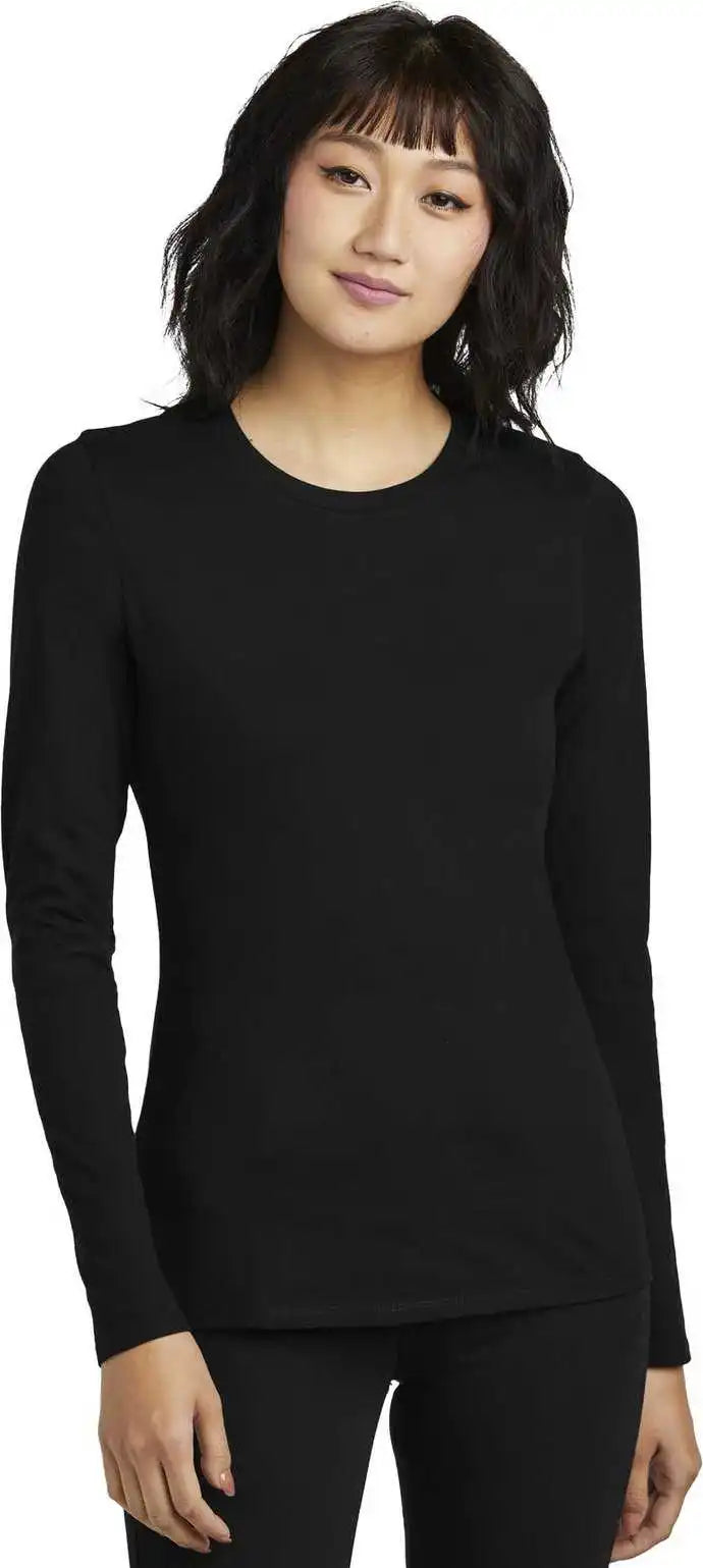District Dt110 Women’s Perfect Blend Cvc Long Sleeve Tee - Black