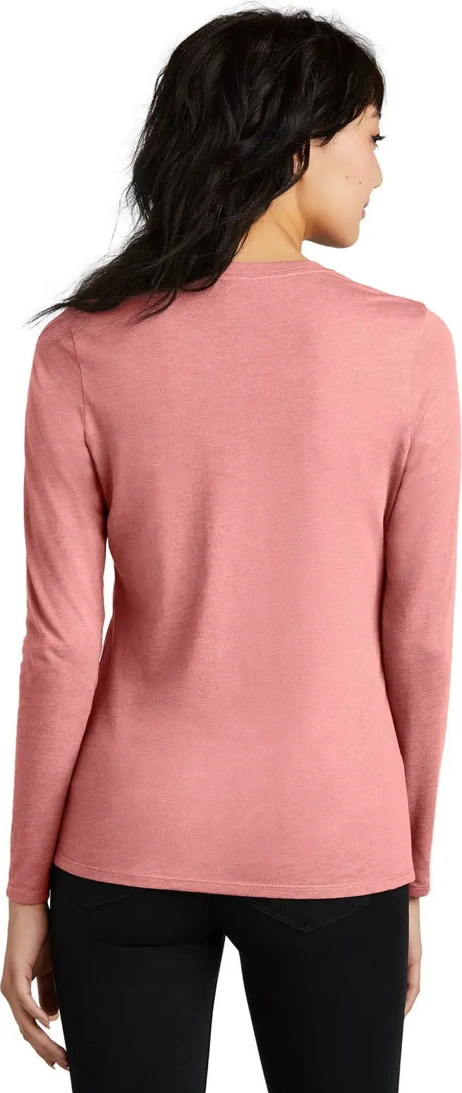District Dt110 Women’s Perfect Blend Cvc Long Sleeve Tee - Blush Frost