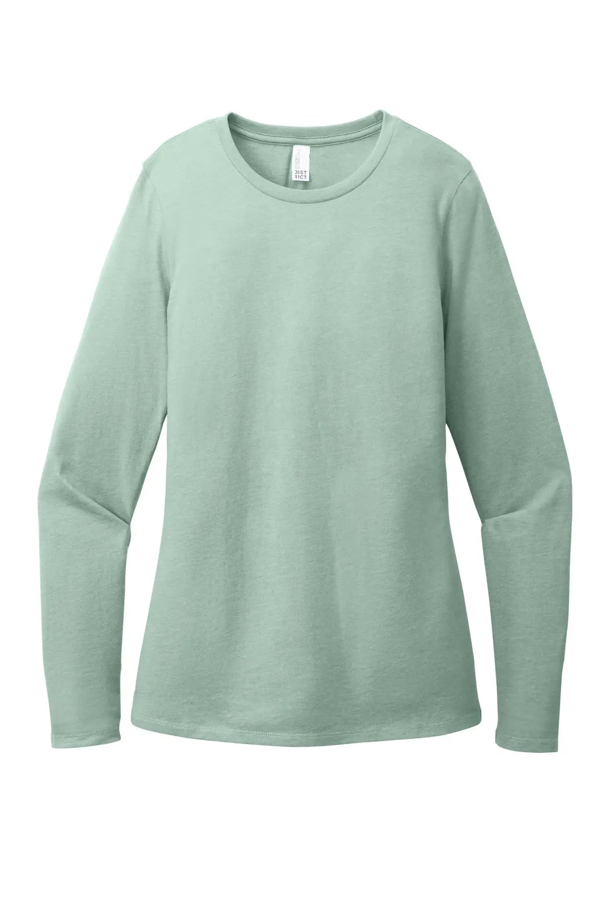 District Dt110 Women’s Perfect Blend Cvc Long Sleeve Tee - Heathered Dusty Sage