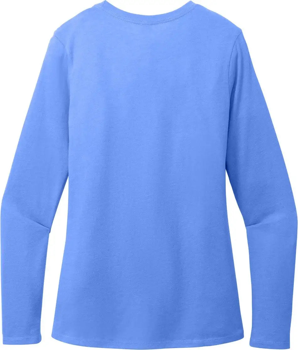 District Dt110 Women’s Perfect Blend Cvc Long Sleeve Tee - Heathered Royal
