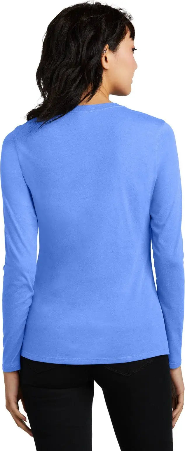 District Dt110 Women’s Perfect Blend Cvc Long Sleeve Tee - Heathered Royal