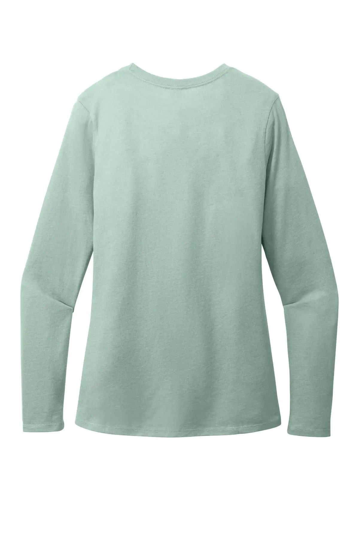 District Dt110 Women’s Perfect Blend Cvc Long Sleeve Tee - Heathered Dusty Sage - Ladies Xs