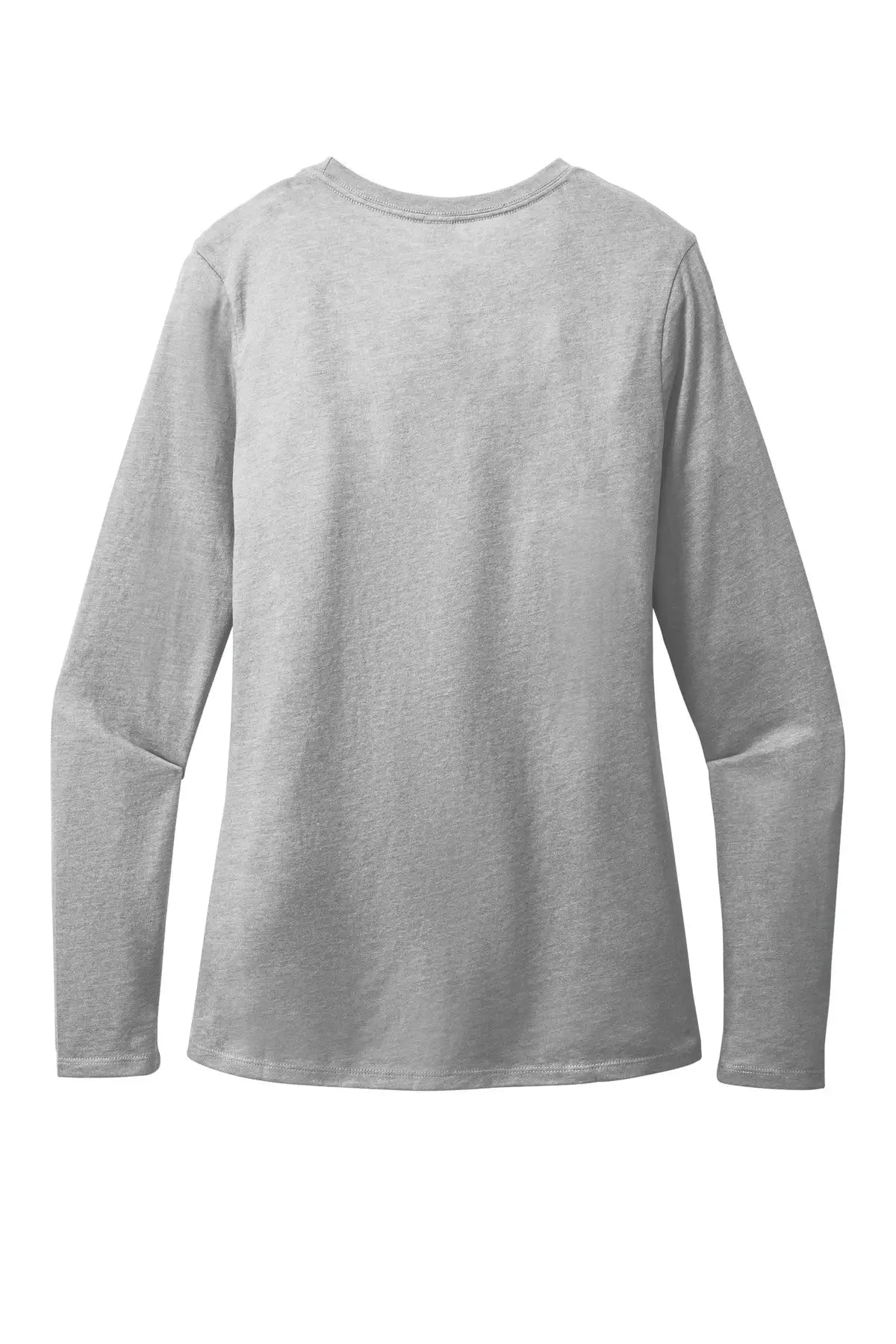 District Dt110 Women’s Perfect Blend Cvc Long Sleeve Tee - Light Heather Gray - Ladies Xs