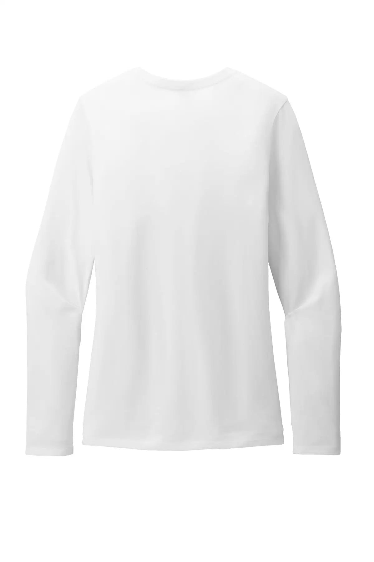 District Dt110 Women’s Perfect Blend Cvc Long Sleeve Tee - White