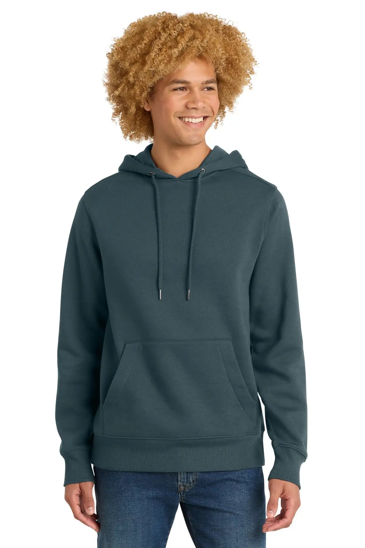 District Dt1101 Perfect Weight Fleece Hoodie - Deep Steel Blue - Adult Xs