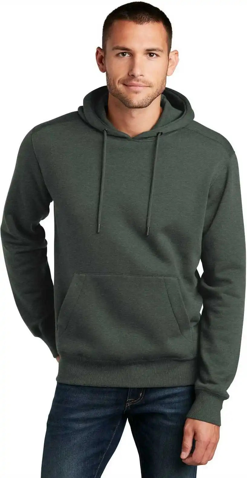 District Dt1101 Perfect Weight Fleece Hoodie - Heathered Forest Green