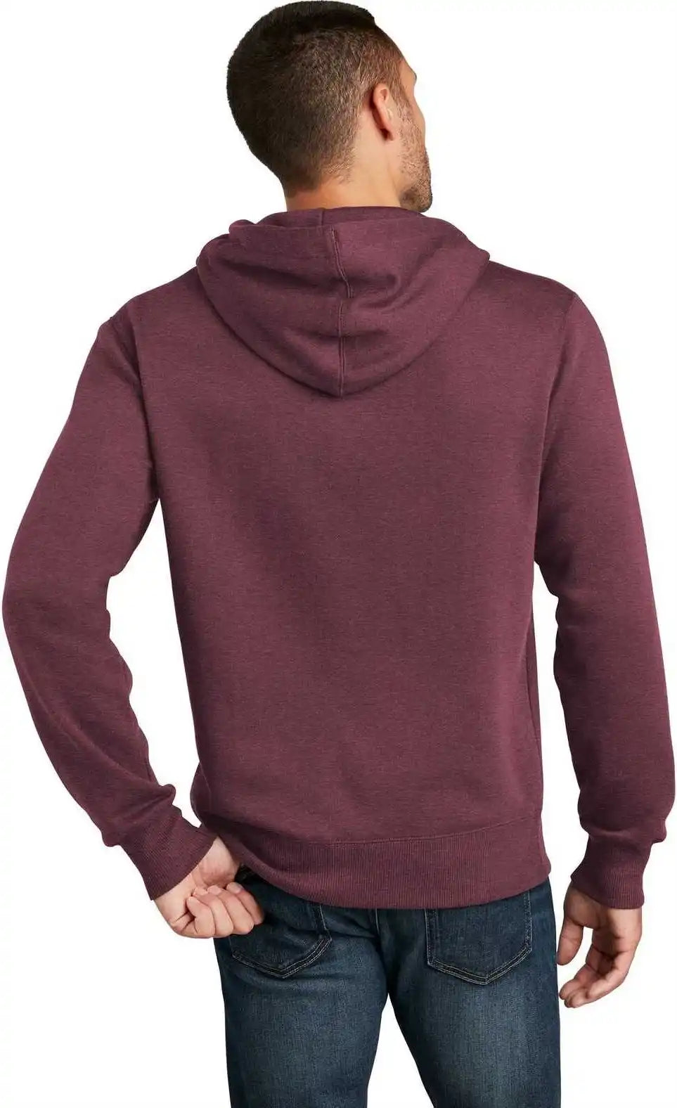District Dt1101 Perfect Weight Fleece Hoodie - Heathered Loganberry