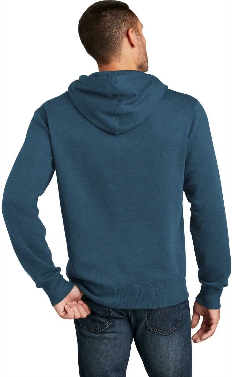 District Dt1101 Perfect Weight Fleece Hoodie - Heathered Poseidon Blue