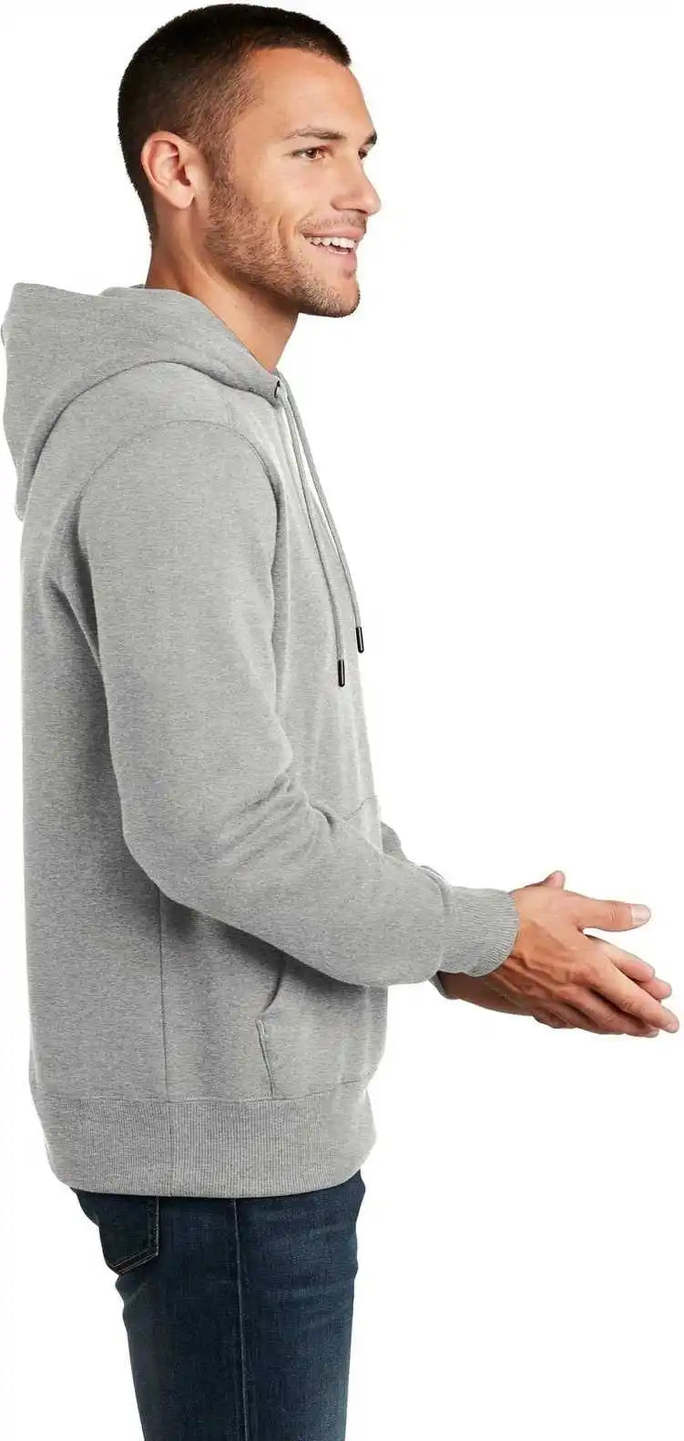 District Dt1101 Perfect Weight Fleece Hoodie Heathered Steel