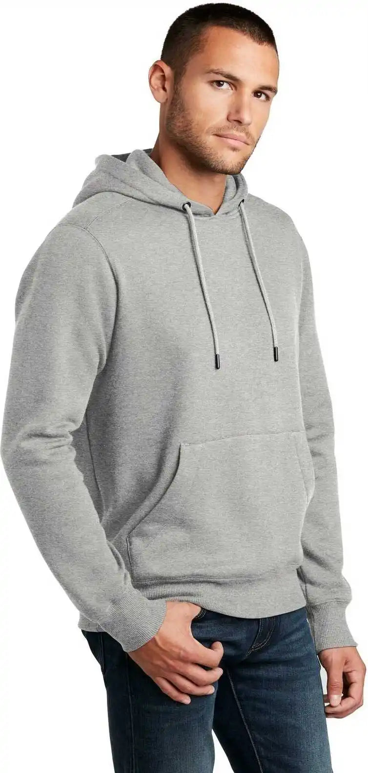 District Dt1101 Perfect Weight Fleece Hoodie Heathered Steel