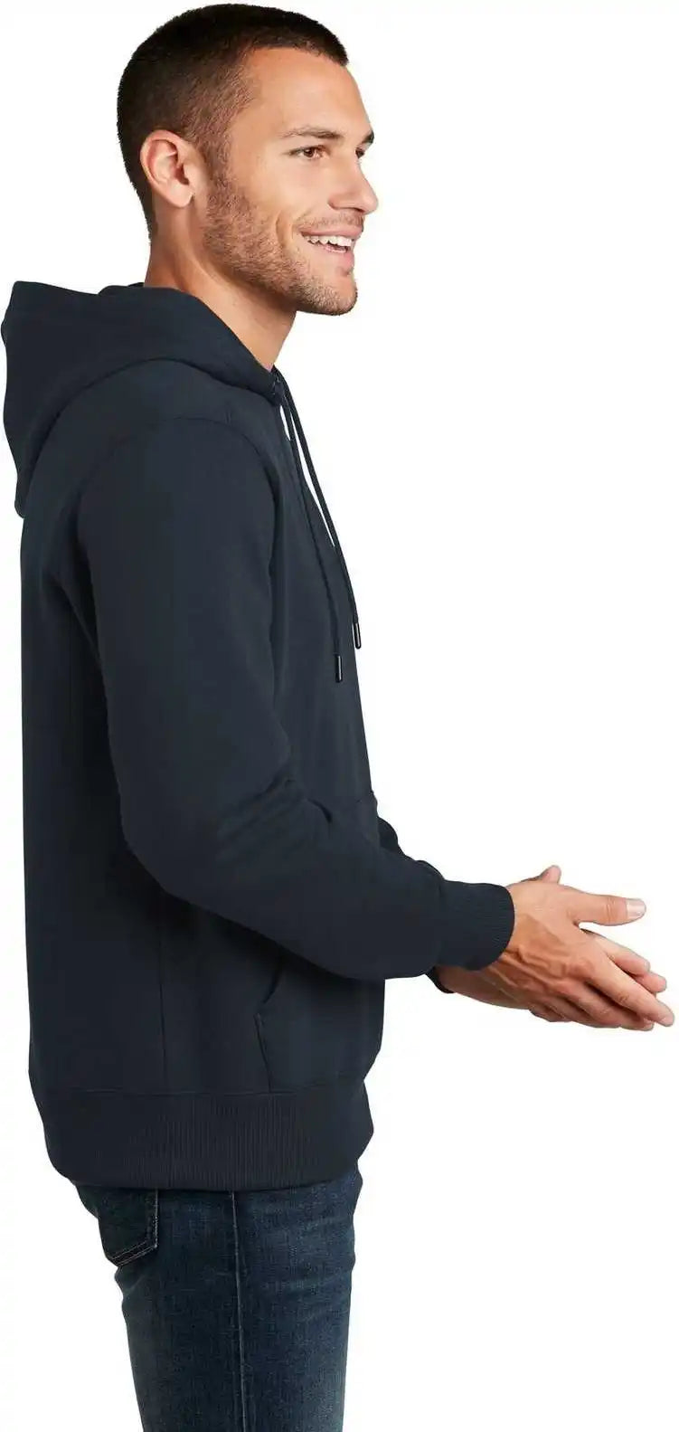 District Dt1101 Perfect Weight Fleece Hoodie New Navy