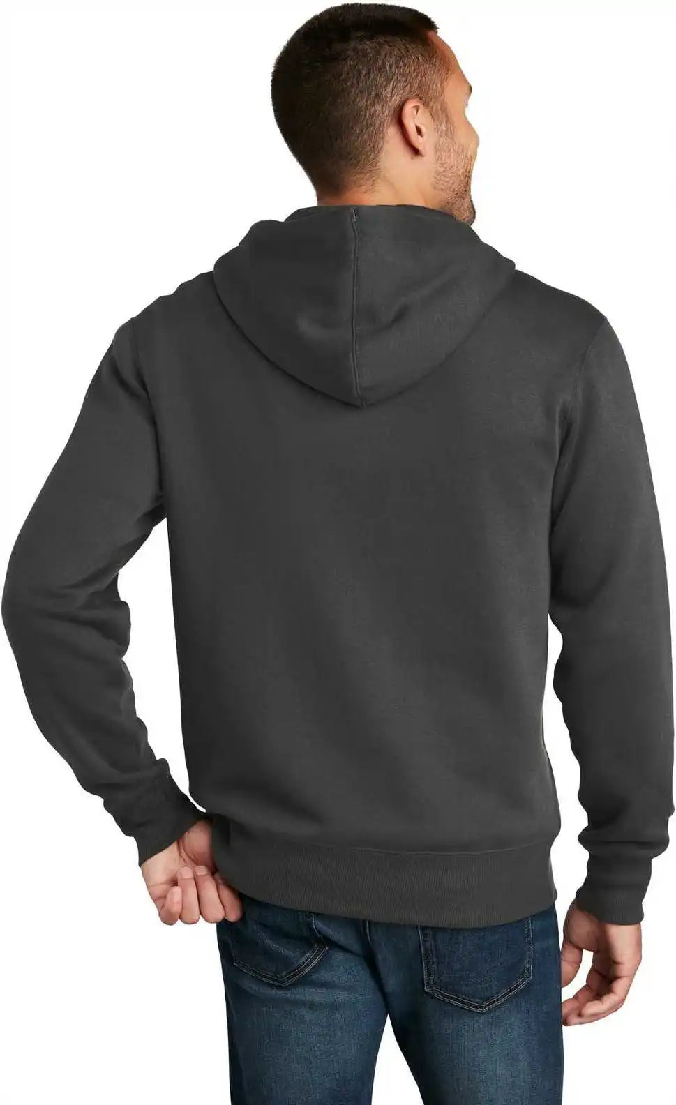 District Dt1103 Perfect Weight Fleece Full Zip Hoodie Charcoal