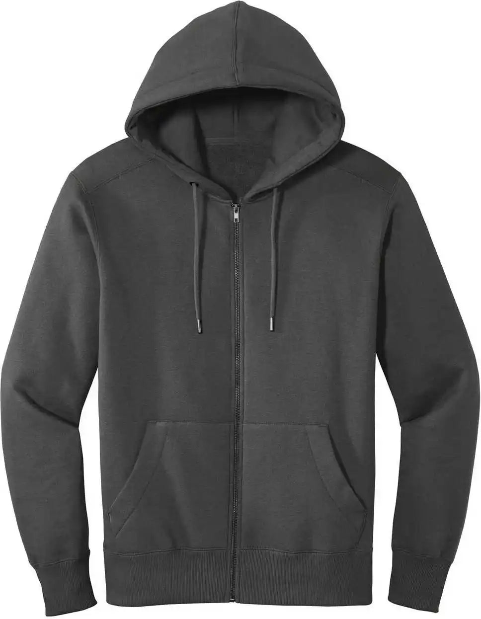 District Dt1103 Perfect Weight Fleece Full Zip Hoodie Charcoal