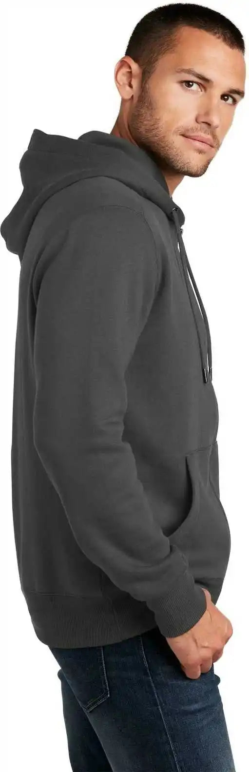 District Dt1103 Perfect Weight Fleece Full Zip Hoodie Charcoal