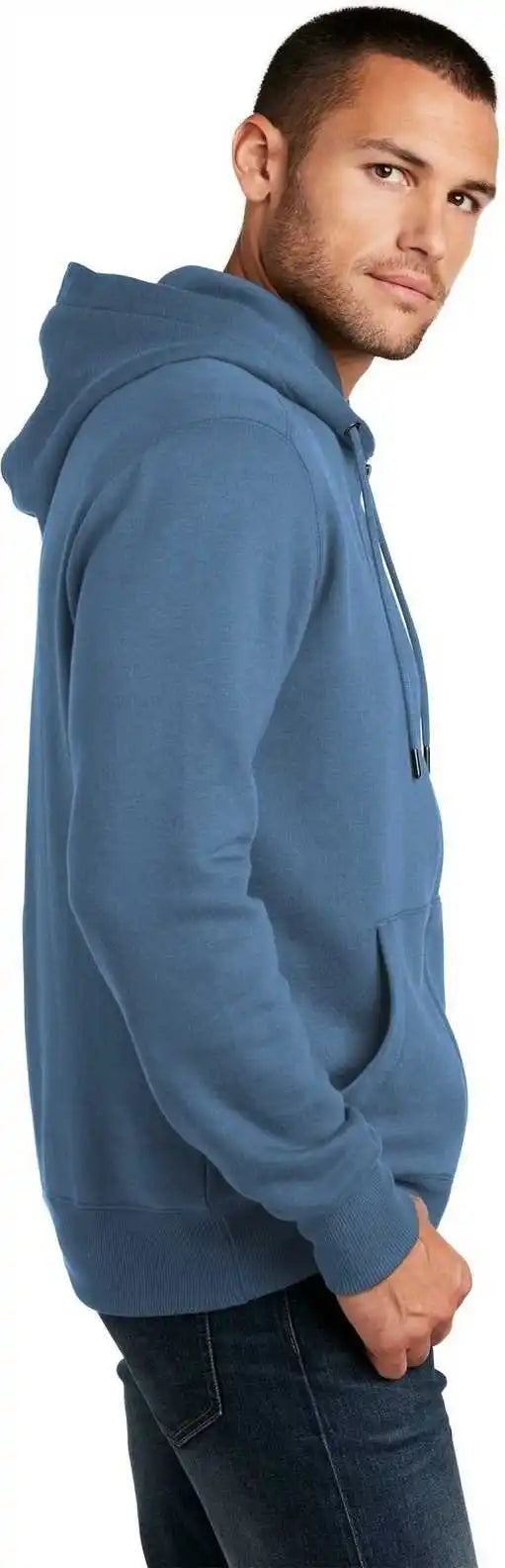 District Dt1103 Perfect Weight Fleece Full-zip Hoodie - Maritime Blue