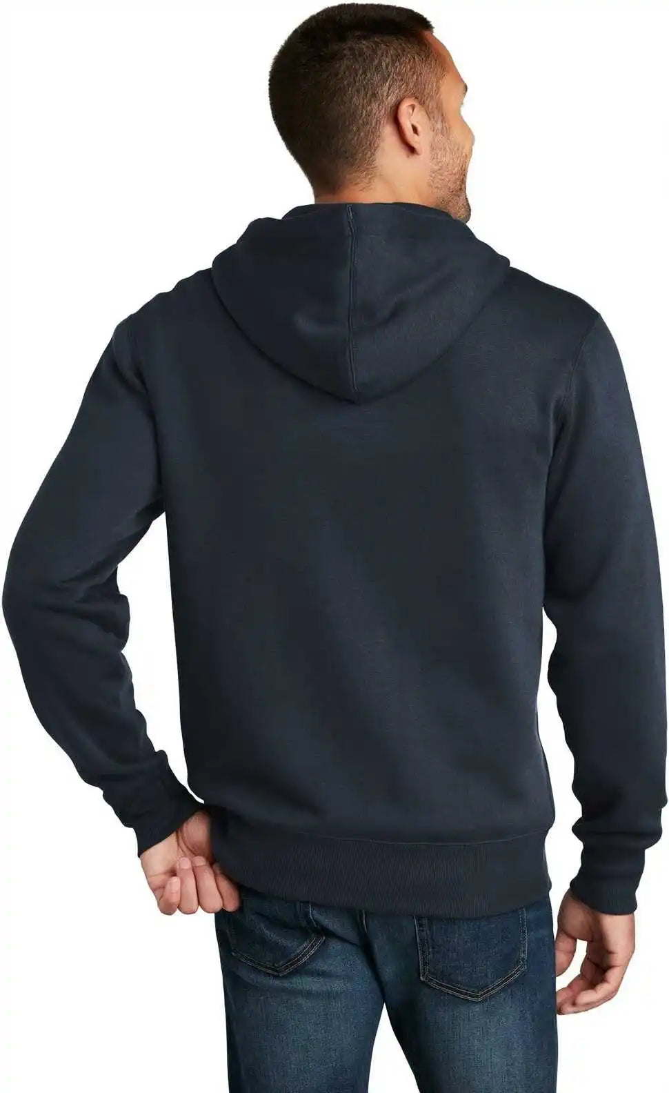 District Dt1103 Perfect Weight Fleece Full Zip Hoodie New Navy
