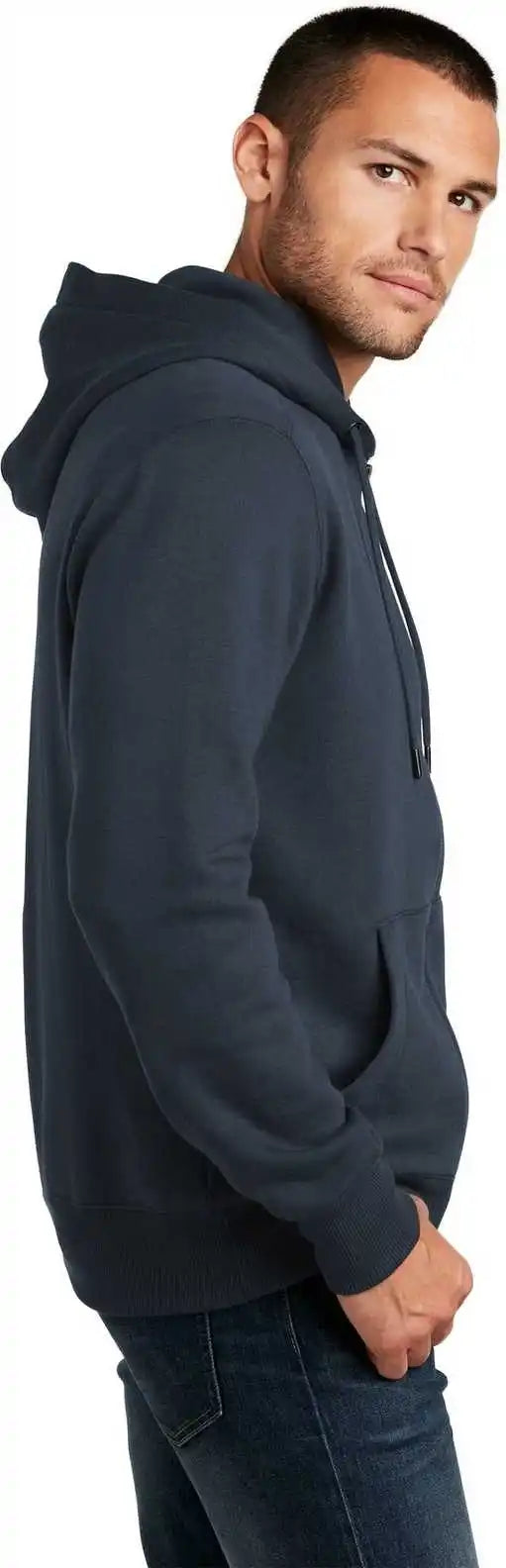 District Dt1103 Perfect Weight Fleece Full Zip Hoodie New Navy