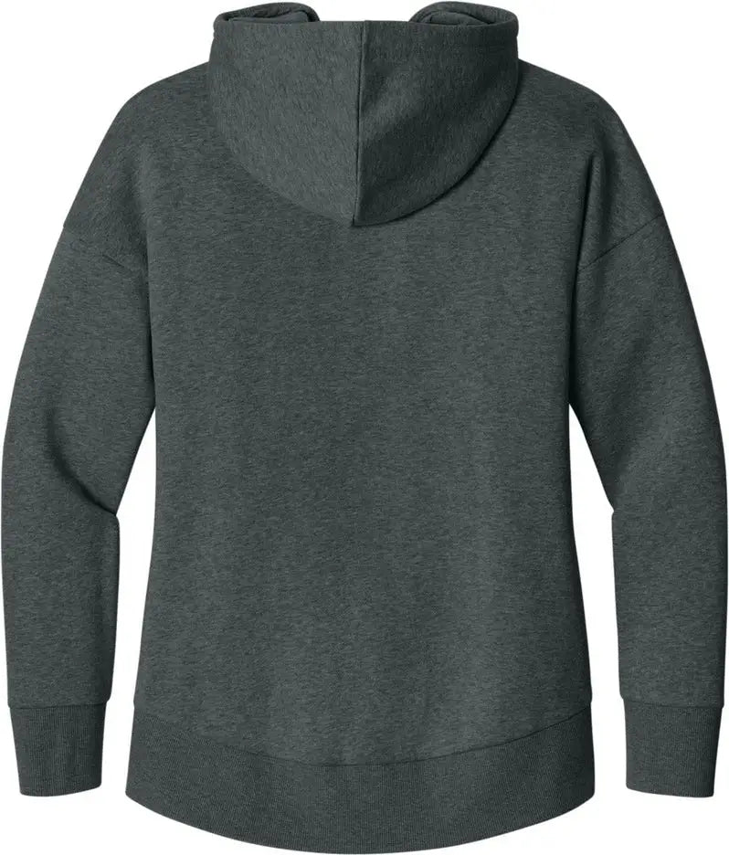 District Dt1104 Women’s Perfect Weight Fleece Drop Shoulder Full-zip Hoodie - Heathered Charcoal