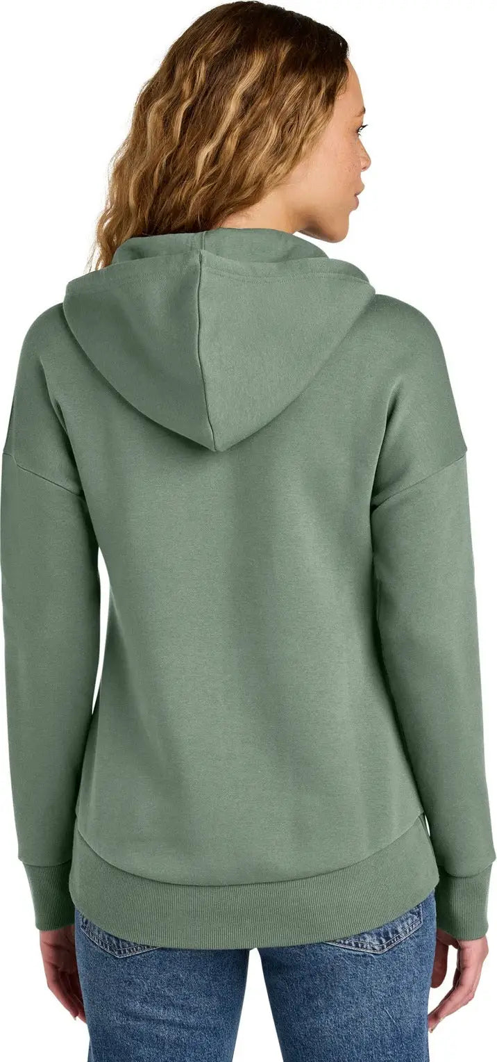 District Dt1104 Women’s Perfect Weight Fleece Drop Shoulder Full-zip Hoodie - Laurel Green