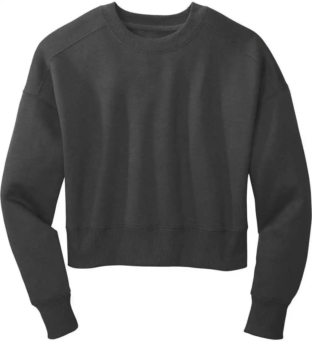 District Dt1105 Womens Perfect Weight Fleece Cropped Crew Charcoal
