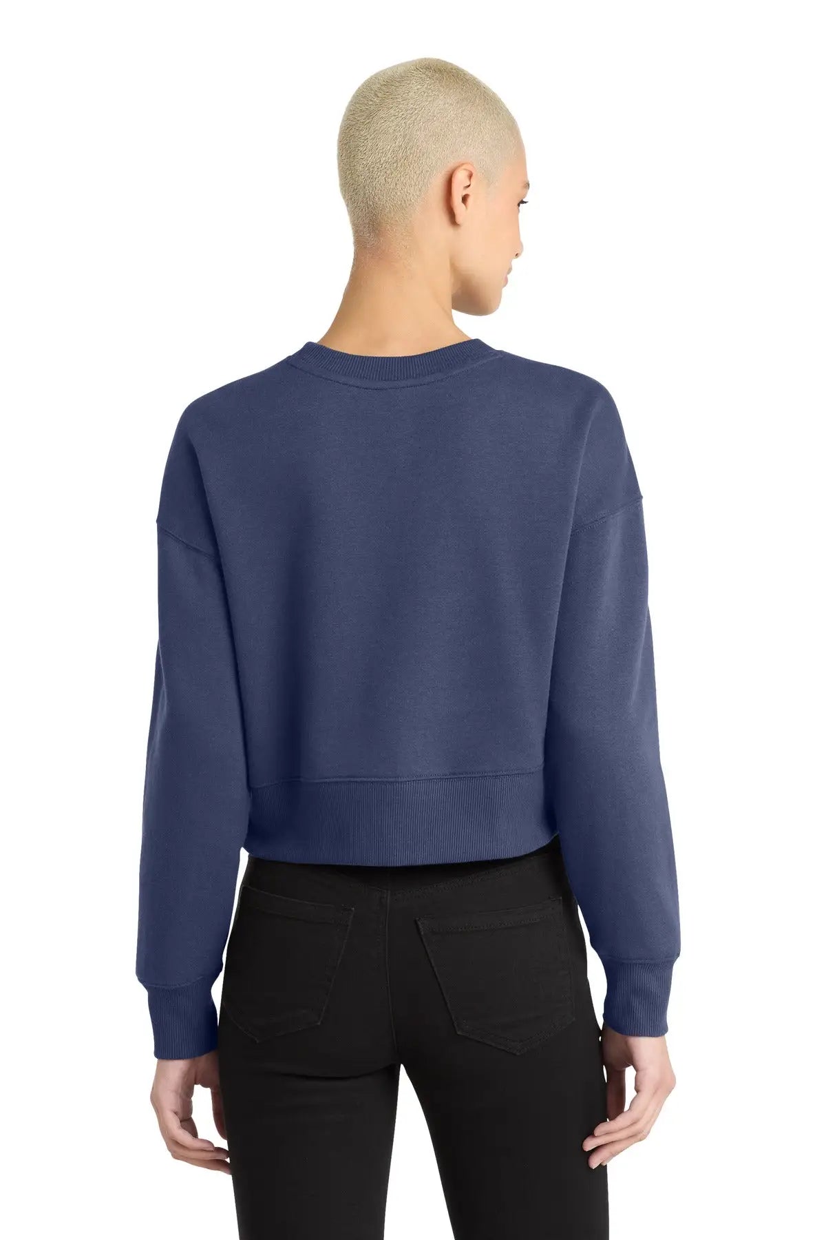 District Dt1105 Women’s Perfect Weight Fleece Cropped Crew - Tanzanite