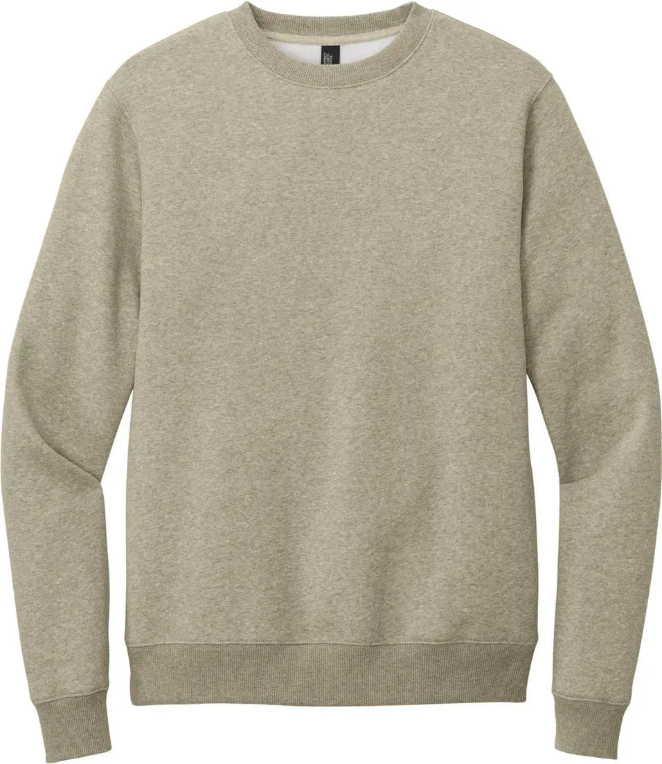 District Dt1106 Perfect Weight Fleece Crew - Heathered Latte