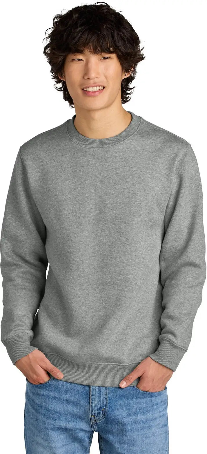 District Dt1106 Perfect Weight Fleece Crew - Heathered Steel - Adult Xs