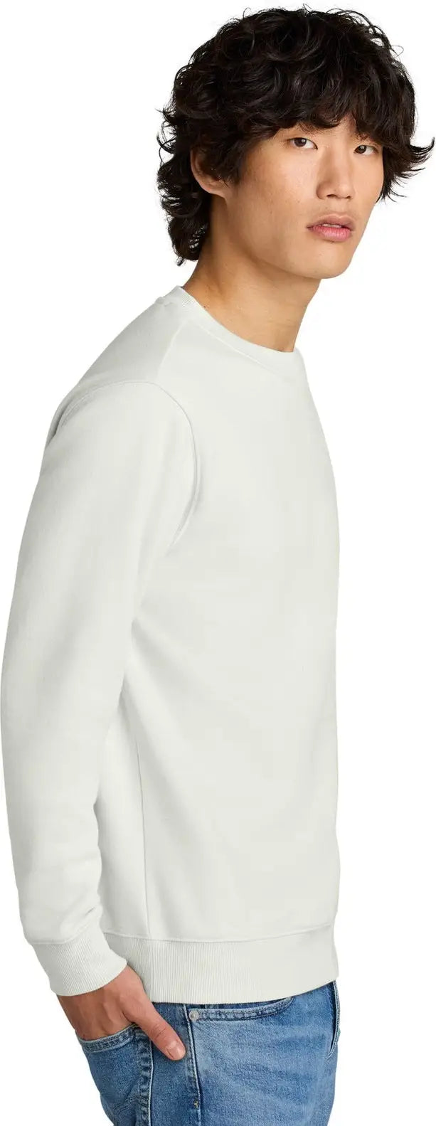 District Dt1106 Perfect Weight Fleece Crew - White Onyx
